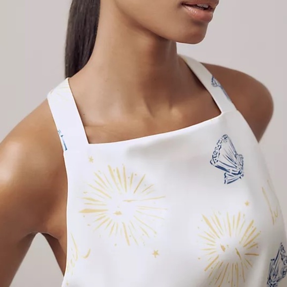 NWT Anthropologie Nephthys Illustrated! Sleeveless Square-Neck Shift Mini Dress - Picture 6 of 13